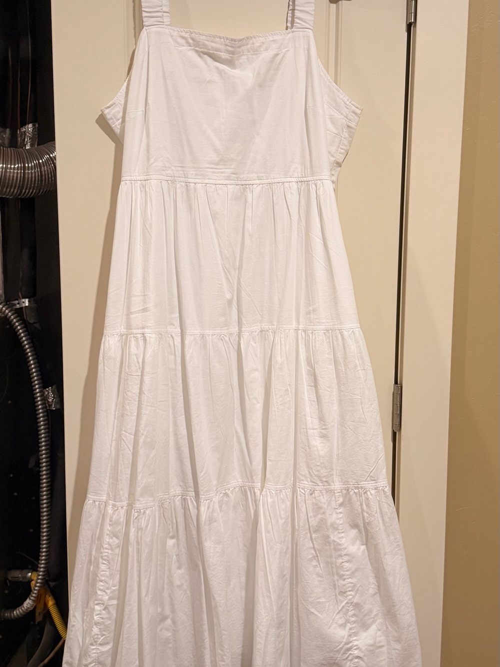 Women’s White Tiered Midi Sundress